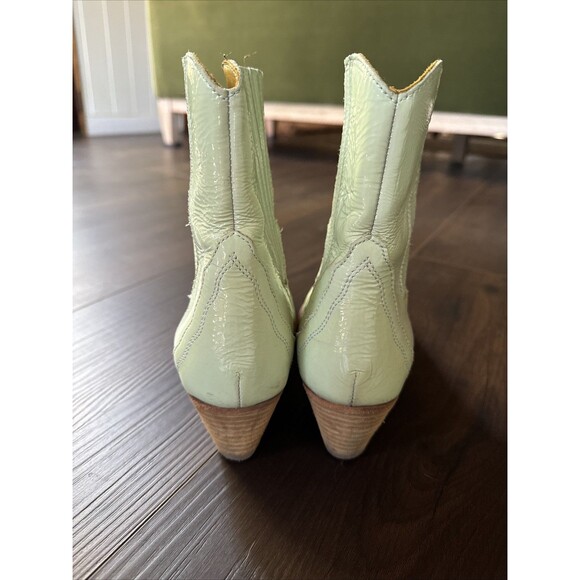 Free People Mint Green Leather Cowboy Boots Sz 37 - Picture 4 of 6
